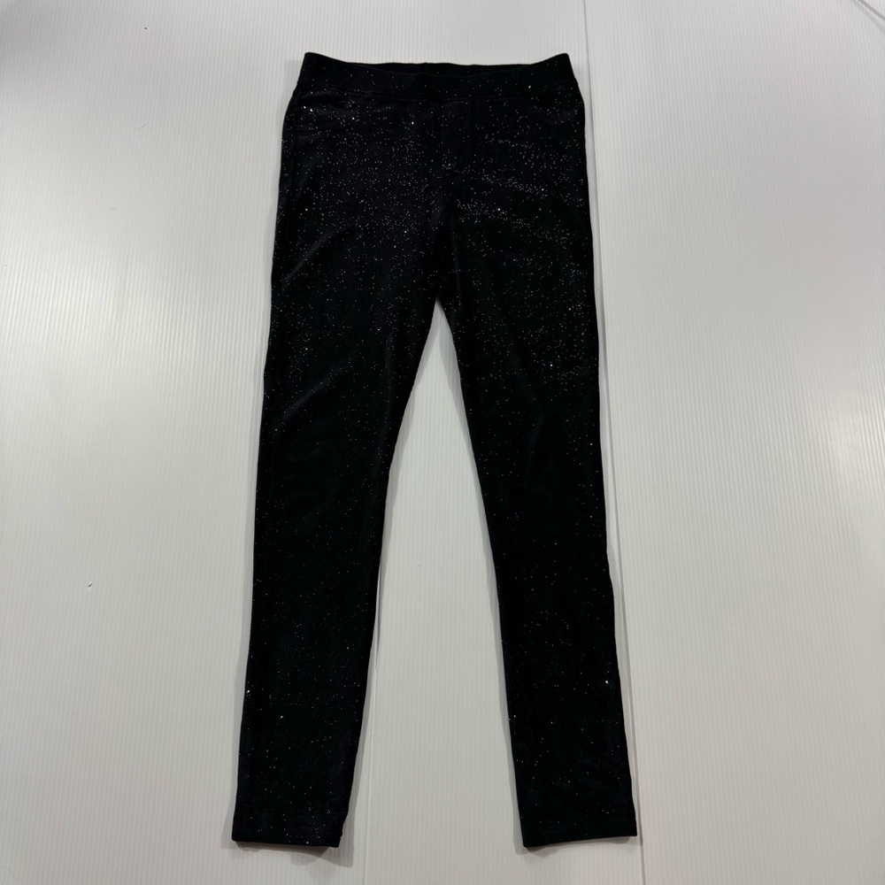 499. Girls Epic Threads Black Sparjly‎ Leggings (XL)